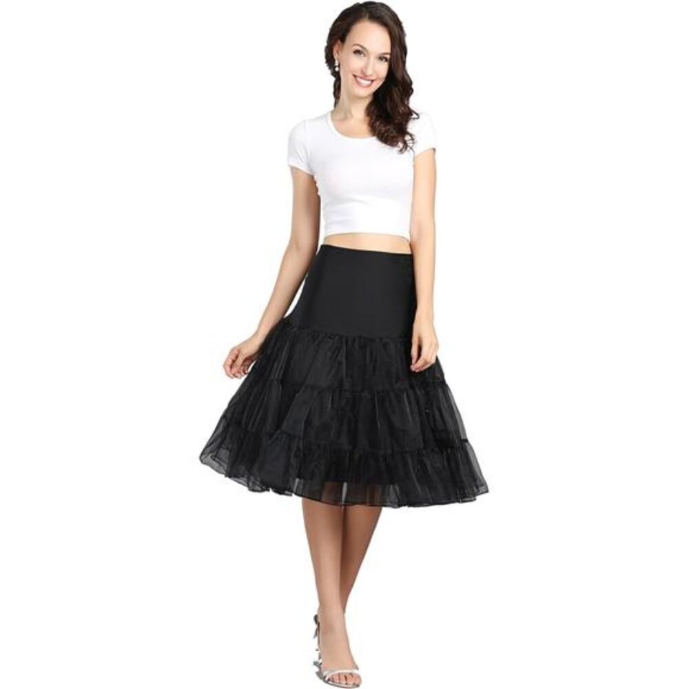 Women's Vintage 50s Rockabilly Petticoat 25.59" Length Tutu Underskirt